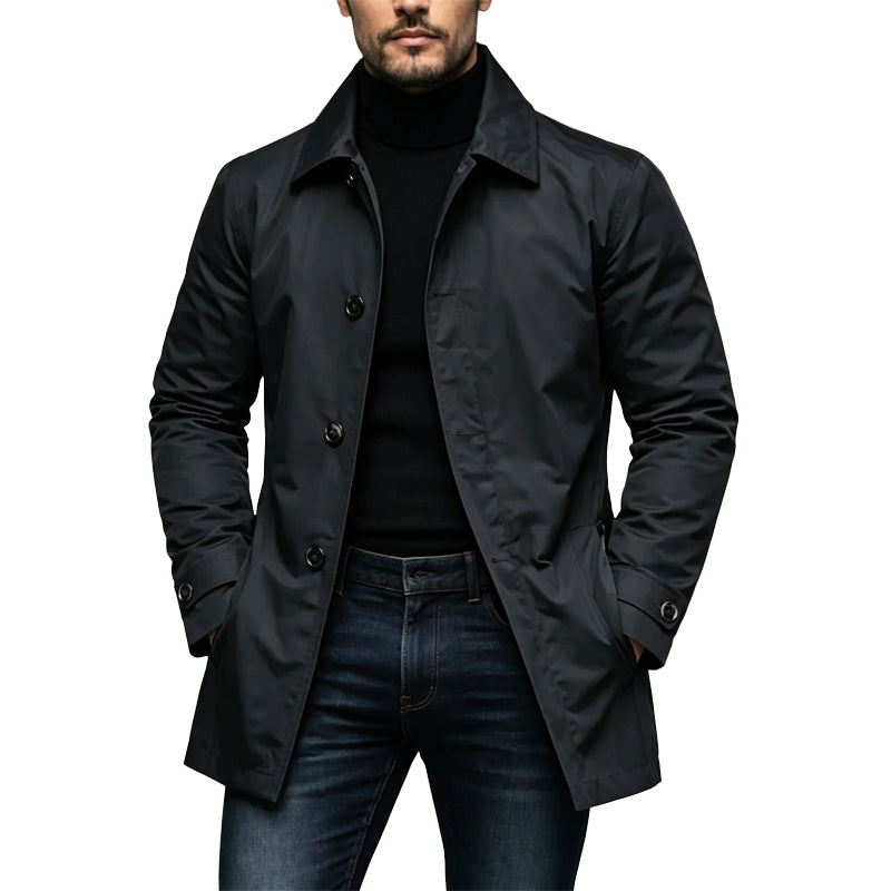 ✨3% rabattkod: NOR3✨Herrars Vattentäta Medellånga Trenchcoat【GRATIS FRAKT】