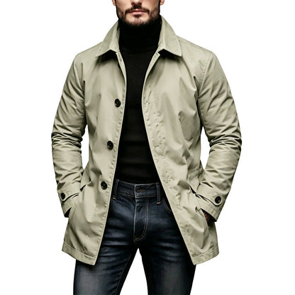 ✨3% rabattkod: NOR3✨Herrars Vattentäta Medellånga Trenchcoat【GRATIS FRAKT】