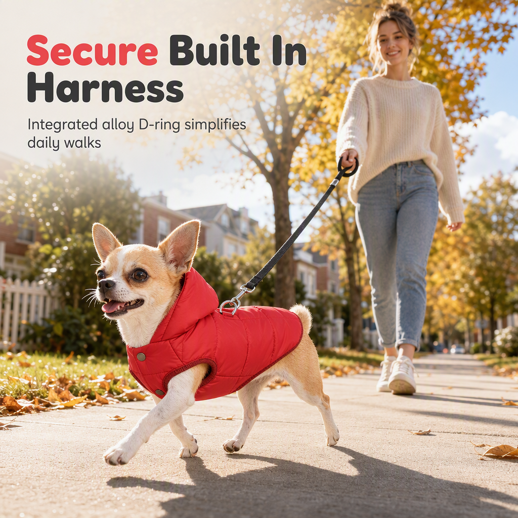 🐾 BEGRÄNSAD TID 49% RABATT! ✨ Hundkappa med huva – Fleecefodrad, Vindtät 🧥✨3% rabattkod: NOR3
