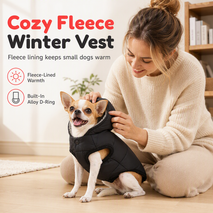 🐾 BEGRÄNSAD TID 49% RABATT! ✨ Hundkappa med huva – Fleecefodrad, Vindtät 🧥✨3% rabattkod: NOR3