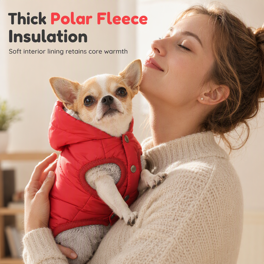 🐾 BEGRÄNSAD TID 49% RABATT! ✨ Hundkappa med huva – Fleecefodrad, Vindtät 🧥✨3% rabattkod: NOR3