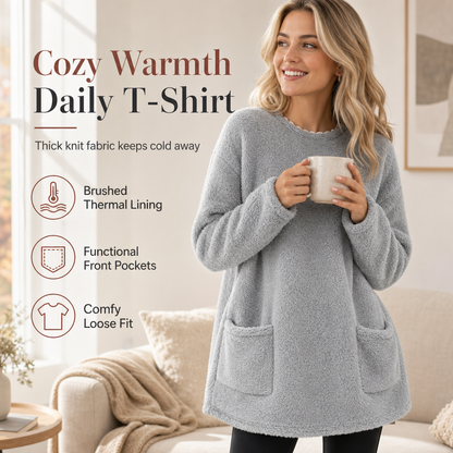 🍂50% RABATT☁️Damernas varma rundhalsade långärmade topp✨3% rabattkod: NOR3