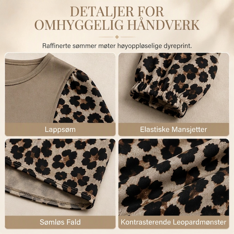 Långärmad topp för dam med leopardmönster✨3% rabattkod: NOR3