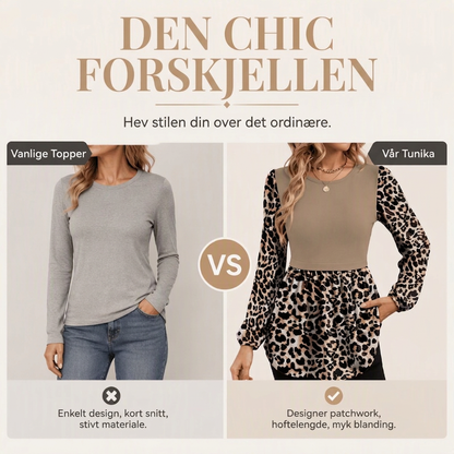 Långärmad topp för dam med leopardmönster✨3% rabattkod: NOR3
