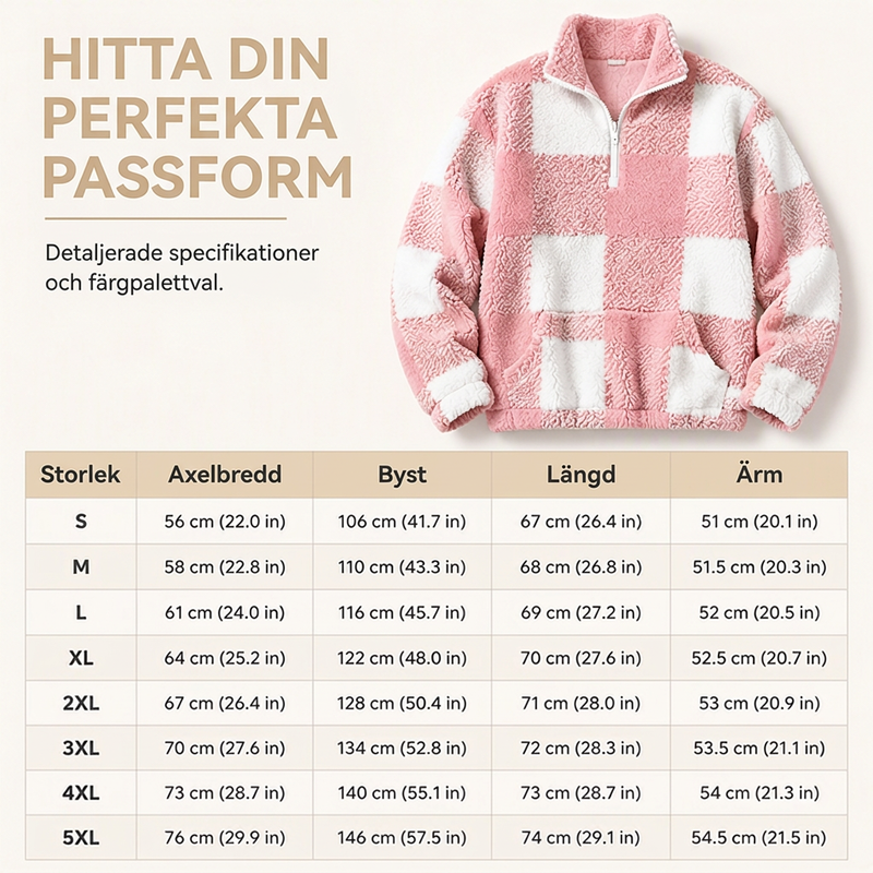 Damjacka i löst passform med rutmönstrad patchwork och sherpafoder