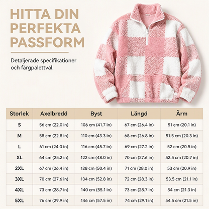 Damjacka i löst passform med rutmönstrad patchwork och sherpafoder
