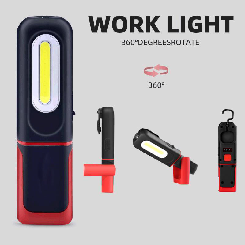 Laddningsbar COB LED-arbetslampa – Magnetisk bas & 360° rotation