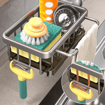 🧽Rostfritt ställ för kran & svamp, ordnar diskbänken snabbt✨🚰✨3% rabattkod: NOR3