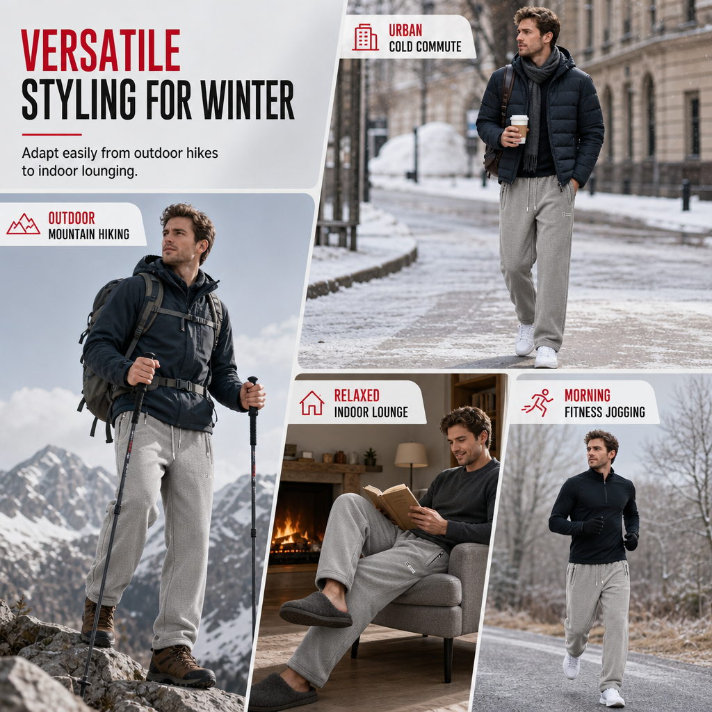Unisex tjockare varma fleecebyxor
