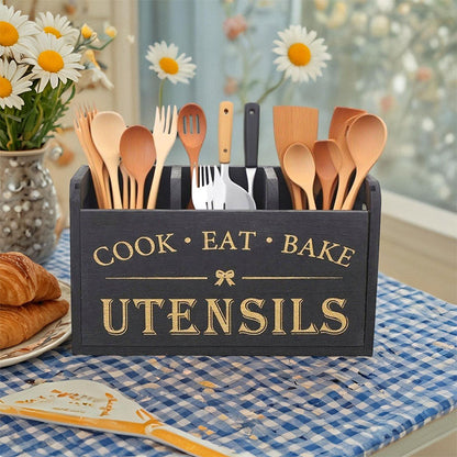 "Cook Eat Bake" träorganiseringslåda