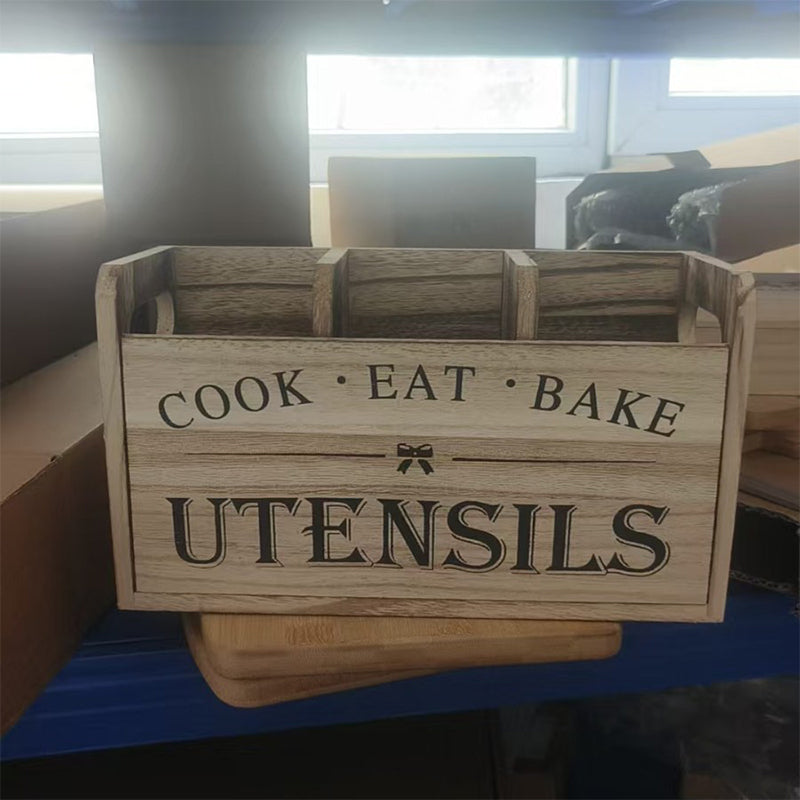 "Cook Eat Bake" träorganiseringslåda