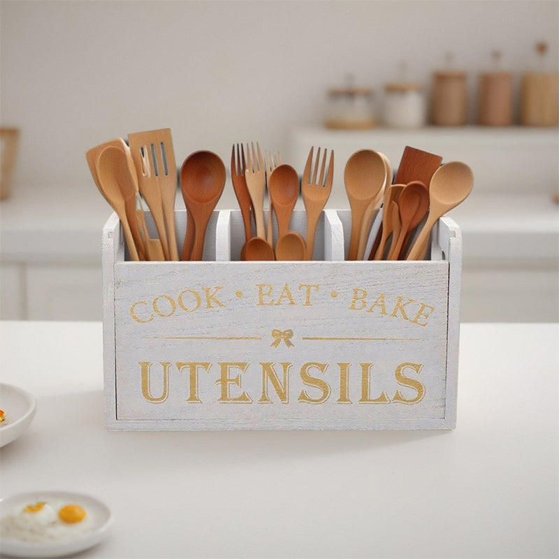 "Cook Eat Bake" träorganiseringslåda