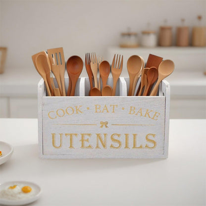 "Cook Eat Bake" träorganiseringslåda