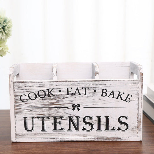 "Cook Eat Bake" träorganiseringslåda