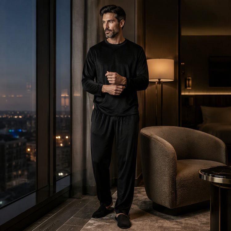 🎁🔥Sista dagen rea 50% RABATT🔥Mysiga termiska velourpyjamas för män✨Fri frakt✨