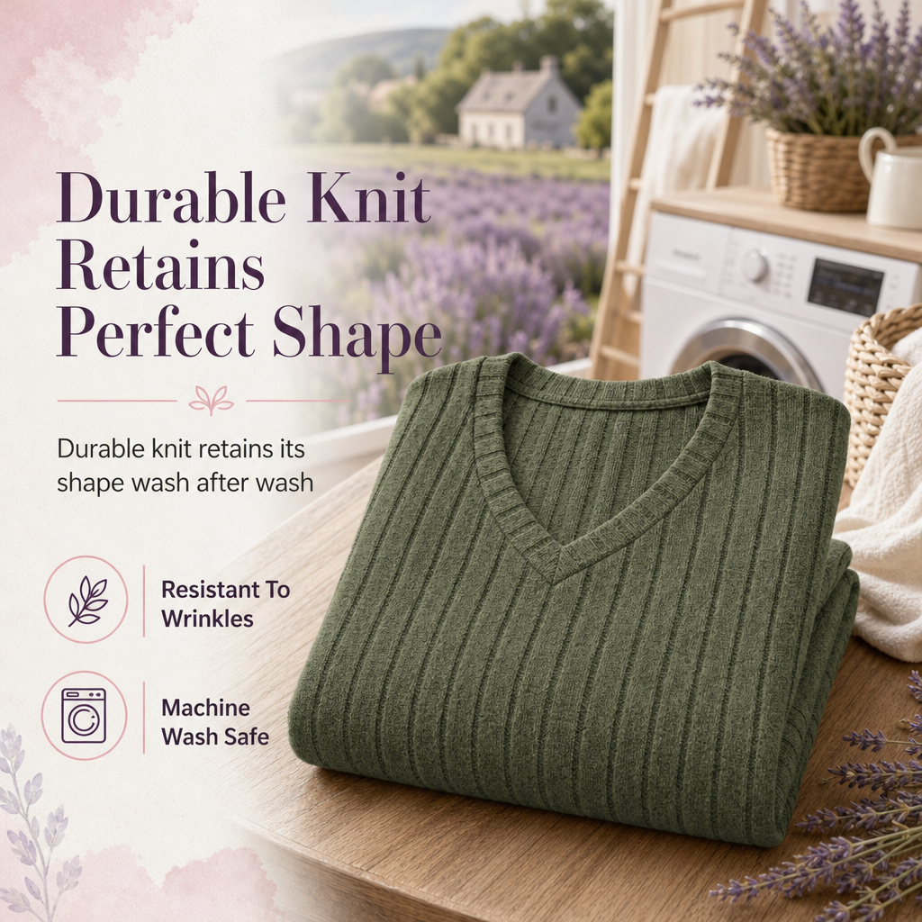 Dam Plus Size V-ringad långärmad ribbad borstad T-shirt lös passform enfärgad pullover-topp✨3% rabattkod: NOR3