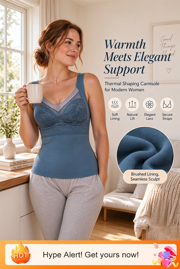 🎁✨Termisk kamisole med inbyggd bh – slimfit, varm och stödjande✨3% rabattkod: NOR3
