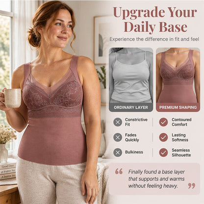 🎁✨Termisk kamisole med inbyggd bh – slimfit, varm och stödjande✨3% rabattkod: NOR3