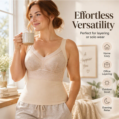 🎁✨Termisk kamisole med inbyggd bh – slimfit, varm och stödjande✨3% rabattkod: NOR3