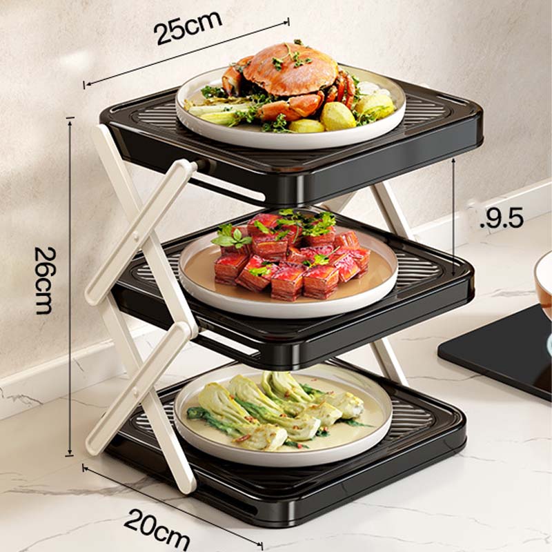 🍽️ 50 % RABATT JUST NU! 📦 Förvaringsställ för skålar med 4 hyllor – hopfällbart, stabilt och utnyttjar utrymmet i ditt kök maximalt✨Fri frakt✨