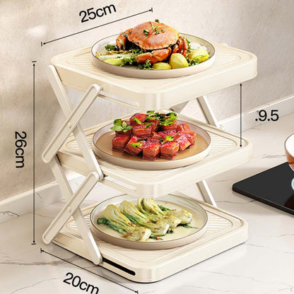 🍽️ 50 % RABATT JUST NU! 📦 Förvaringsställ för skålar med 4 hyllor – hopfällbart, stabilt och utnyttjar utrymmet i ditt kök maximalt✨Fri frakt✨