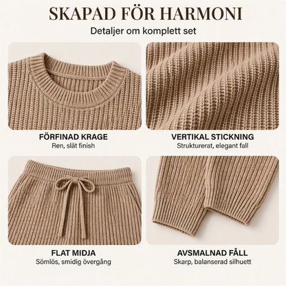 Tvådelat set i ribbad stickning för damer, i avslappnad stil✨Fri frakt✨